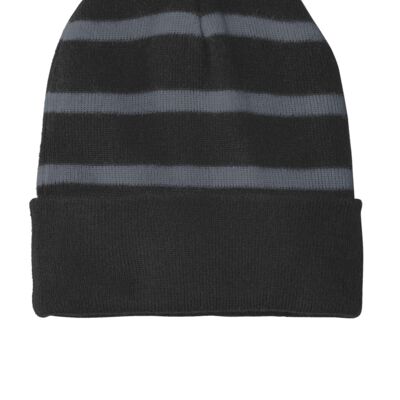Striped Beanie with Solid Band Thumbnail