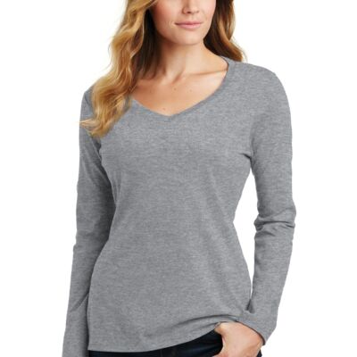 ICD Spirit Wear Ladies Long Sleeve Fan Favorite V Neck Tee Thumbnail