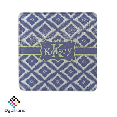Square DyeTrans Glass Coaster, with White Sublimation Backing, 3.93" x 3.93" x .16". Tempered Textur Thumbnail