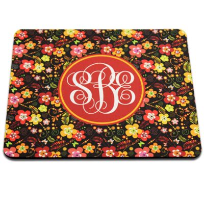 Black Back Rectangle Mouse Pad, 7.75 x 9.25 x .22(5.5mm). Polyester with open cell black rubber back Thumbnail
