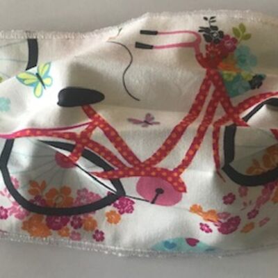YOUTH FACEMASK - NON-MEDICAL HOMEMADE MASK - BICYCLE PATTERN DESIGN MAY VARY Thumbnail