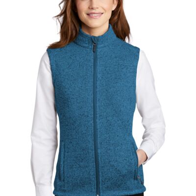 SEWN STITCHES- PORT AUTHORITY ® Ladies Sweater Fleece Vest Thumbnail